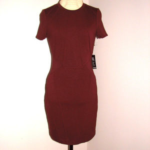 EXPRESS brick dark red knit bodycon dress NWT sz 2